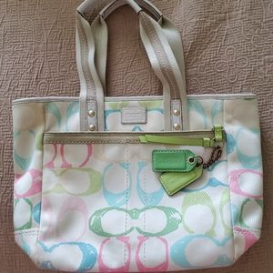 Pastel Coach logo shoulder purse